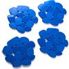 MSV Set 4 Tappetini Doccia o Bagno Antiscivolo Ciottoli in PVC 12x13 cm Blu Navy