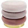 Kare Design Sgabello Imbottito Sandwich Rose, rosa/grigio, velluto, occasione da sedere, panca, corridoio, stanza da letto, ufficio, cameretta 45x45x40 (A/L/P)