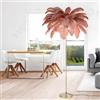 YYUTLUO Lampada Moderna Con Piume, Lampada Da Terra In Piume Di Struzzo Naturale, Altezza 160cm, Palo E Base In Oro, Lampadine A LED G4 A 3 Temperature Di Colore, Soggiorno (Colore Pasta Di Fagioli)