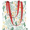 Bonamaison, 100% Cotone Borsa Tote Stampata, Borsa Della Spesa Riutilizzabile, Borsa Della Spesa, Ecologica, Borsa in Tela Con Manici Rossi, 34X40 Cm - Progettata E Prodotta in Turchia