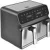 TM Electron TMPFR200 AIRMAXX friggitrice senza olio con doppio vano, capacità totale di 8 litri (4L+4L), funzioni SYNC e MATCHCOOK, rivestimento antiaderente, 8 programmi, touch screen, 1700 W