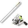 Lixada Canna da Pesca Mulinello Combo Mini Pen Kit Canna da Pesca Telescopica Spinning Mulinello Combo Kit Combo, Argento., 1,4 m