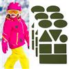 Skystuff Toppe per piumino in nylon, 24 pezzi, set di riparazione per tende, toppe autoadesive di riparazione per giacche, tende, capispalla, per riparare i fori nei vestiti, verde militare