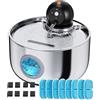 NOBXBON Fontanella per Gatti Senza Fili: Distributore Acqua Gatti Acciaio Inox - 2.6L Fontana Acqua Gatto con Sensore di Movimento - Abbeveratoio Gatto Automatico - Dispenser Acqua Multifiltro - 16 Filtri