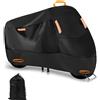 Zorplex Telo Coprimoto Impermeabile da Esterno e Interno, Copertura Moto in Tessuto Oxford 210D con Fori per Lucchetto, Resistente a Pioggia Polvere Vento UV Neve, Copri Scooter Motorino 245x105x125c