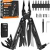 BIBURY Pinza Multiuso in Acciaio Inox, Multitool, Pinza Multifunzione con Forbici Potenziati, Seghe Sostituibili e Set di Cacciaviti per Esterno, Campeggio, Emergenza, Idee Regalo Uomo Regalo Papa