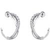 Swarovski Orecchini a cerchio Twist, bianco, placcato rodio