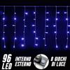 BAKAJI Tenda Luminosa Natalizia 96 LED Luce Blu 3 METRI Interno Esterno Luci Cavo 5mt