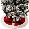 BAKAJI Tappeto Gonna Copertura Base Albero di Natale Natalizio Rosso e Bianco 90 cm