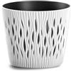 BAKAJI Fioriera Vaso Decorativo Design Moderno Fiori Piante Casa Esterno 16cm Bianco