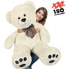 BAKAJI Peluche Orso Gigante XXL Alto 150cm Pupazzo Bambini Orsacchiotto Morbido Crema