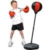 BAKAJI Punching Ball Per Bambini Asta Regolabile 124 Cm Con Guantoni E Base Riempibile