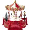 BAKAJI Giostrina Natalizia Giostra con Cavalli Natale Addobbo Natalizio Luci e Musica