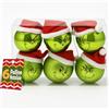 BAKAJI Set 6 Palline di Natale Pupazzo Verde da 8 cm Decorazione Palle Natalizie