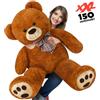 BAKAJI Peluche Orso Gigante XXL Alto 150cm Pupazzo Bambini Orsacchiotto Morbido Marrone