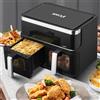 BAKAJI Friggitrice ad Aria con Doppio Cestello XXL 12 L Airfryer Senza Olio Display LED