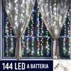 BAKAJI Tenda Luminosa Natalizia per Finestre 144 LED set 2 Tende 120cm Multicolor