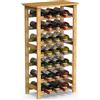 BAKAJI Cantinetta Portavino in Legno Bambù Naturale con 28 Scomparti Bar Portabottiglie