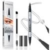 YZ&YL Penna Sopracciglia Doppia Estremità con (Marrone scuro) | Micro-punta a 2 Punte,Eyebrow Pencil Waterproof, Resistente al Sudore e Alle Sbavature, Lunga Tenuta