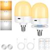 AUAUY Lampadina LED E14, Magnetica Staccabile Lampadine LED E14, Lampadina Ricaricabile Magnetica USB Con Telecomando, Lampade Non Cablate con 3 Temperature di Colore, Ricaricabili, Dimmerabili 2 PACK