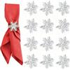ACTOYS Portatovaglioli Natalizi, Porta Tovaglioli Natale, Ferma Tovaglioli Natalizi, Anelli di Porta Tovagliolo, Portatovaglioli, Addobbi Tavola Natalizia, Capodanno (Foglie Argento, S)