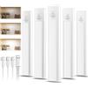 daphomeu 5 Pezzi LED Sottopensile Cucina, Dimmerabile Luce led Sottopensile, 20cm Bianco Freddo Luce Armadio led con Sensore, wireless luci ricaricabile magnetica per scale, armadio