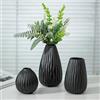 NUPTIO Ceramica Fiori Vaso Nero: Moderno Decorativi Pampas Vasi per Casa Camera Soggiorno Cucina Tavolo - 20cm+16cm+11cm Piccolo Boho Centrotavola per Matrimonio Set da 3 Pezzi