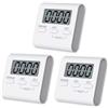 Greluma 3 Pz Timer digitale, timer per la classe per bambini, timer da cucina per cucinare, studiare, fare esercizi, cuocere al forno (batteria non inclusa)