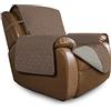 Easy-Going Copridivano oversize per poltrona reclinabile reversibile, per soggiorno, impermeabile, con cinghie elastiche, per animali domestici e cani (poltrona reclinabile oversize, marrone/beige)