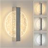 Comely Applique da Parete Interno, Argento 12W 3 Colori Lampada da Parete | 1500LM Oro Lampada da Muro Interno per Camera da Letto Soggiorno Corridoio Scale, Bianco Caldo 3000K