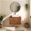Parama Mobile bagno sospeso 120 cm due cassetti rovere scuro con top | Berg