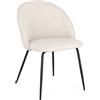 Bizzotto Set 4 sedie in poliestere ghiaccio e gambe in acciaio nero | New Tanya