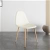 Parama Set 4 sedie seduta in polipropilene beige e gambe effetto legno | Alice