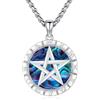 Eusense Pentagramma Collana da Uomo Ciondolo a pentacolo in Argento 925 Stella Strega Wiccan Pagan Gioielli Collane di Stelle