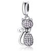 LES FOLIES DI PAOLA GRIECO Charm Aristogatti Gatto Fiocco Strass Rosa Ciondolo Pendente in argento 925 - Les Folies per Pandora