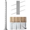 VEVOR Ringhiera per Recinzione da Balcone 1067x100x100 mm da Giardino Balcone Ponte, Poli per Gradini 30°, Kit di Palo per Balaustrata da Terrazza, Argento, 1JZLGZXYS1062TLWC001V0