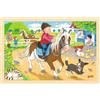 goki 57412 Ponyhof puzzle in legno, puzzle in legno con motivi di cavalli, giocattolo educativo e puzzle per bambini, promuove l'immaginazione e le capacità motorie dei bambini, 30 cm x 20 cm, set da