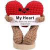 ASMPCUE Positive Heart Bambole all'Uncinetto Per Supporto Emotivo Con Base, Cuore Positiva all'Uncinetto Positivi Con Cartolina Positiva, Portafortuna Crea E Rafforza Legami, Regali Creativi