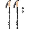 Meichoon Set di 2 bastoncini da trekking con comodo manico in sughero, cinturino da polso regolabile da 120 a 195 cm, altezza regolabile con blocco in alluminio