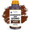 Creative Deco Mordente per Legno a Base d'Acqua, Colore Noce, 500ML, Vernice a Rapida Essiccazione | Non Tossica | per Pannelli in Legno, Cemento, Mattoni Carta da Parati, Efficienza anche al Esterno