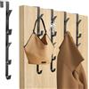 JINXIAN Ganci Sopra la Porta 5 Pezzi x 5 Gancio Appendiabiti da Porta 30 cm Verticale Appendiabiti per Portas Senza Forare Salvaspazio per Asciugamani Vestiti Cappelli (Nero)