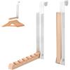 VOSSOT 2 PCS Appendiabiti da Porta Pieghevole, Ganci da Porta Appendiabiti, Appendino da Porta Gancio Pieghevole per Porta Senza Foratura 6 Ganci da Appendere per Porte Spesse 2 cm