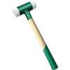 C&T Martello Di Protezione Senza Contraccolpo, Paletta Morbida, Diametro 50 Mm, Manico In Legno Con Testa In Nylon Intercambiabile Per Manutenzione E Montaggio, Colore Verde