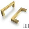 BOZONLI Maniglie per Mobili da Cucina in Acciaio Inox - 2 pezzi Maniglie per Ante Armadio, Cassetti, Mobili Camera da Letto, Distanza Fori 128mm (Oro)