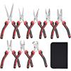 WEELOO Set di 8 mini pinze, per lavoratori di imbottitura, naso lungo, naso ad ago, naso curvo, tronchese diagonale e tronchesina, set di attrezzi da elettricista con custodia per gioielli artigianali e