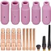 EATBALE Torcia TIG Consumabili Accessori Kit per Torcia per Saldatura TIG DB PTA SR WP-17/18/26. Include ugelli in allumina TIG Coppa scudo in ceramica/tappo posteriore/corpo pinza (16 pezzi)