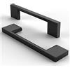FURNIWARE Confezione da 5 maniglie per armadietti, colore nero opaco, maniglie per cassetti in alluminio, maniglie per ante di armadietti da cucina, 96 mm (3,78 pollici) foro centrale