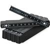 COM-FOUR® Mini metro pieghevole 5x in plastica, metro pieghevole da 1 metro con sezioni 10, metrico e in nero (5 pezzi - 1 m nero)