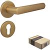 APECS Maniglie per porte interne Maniglia per porta dorata opaca moderna per porta d'ingresso e porta interna con rosette rotonde Set di maniglie con materiale di montaggio Raccorderia per porta