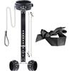 BDSMAGE Set di Bondage con Morsetti per Capezzoli e Maschera per gli Occhi, Manette, Collare, Kit di Bondage SM per Giocattoli Sessuali per Coppie Uomo Donna (Noir)